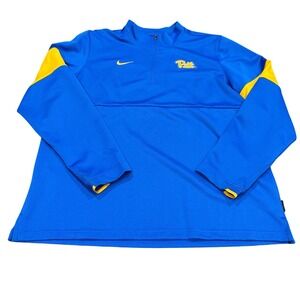 Nike Dri-FIT Pitt Panthers Mens Large Royal Blue Yellow Quarter Zip Pullover